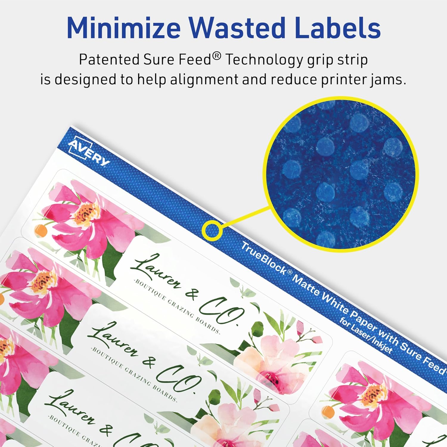 Avery TrueBlock Matte White Rectangle Labels, Sure Feed Technology, 1" x 4", 1,000 Matte White Labels, Laser/Inkjet Printable, Great for Packaging and Product Merchandising