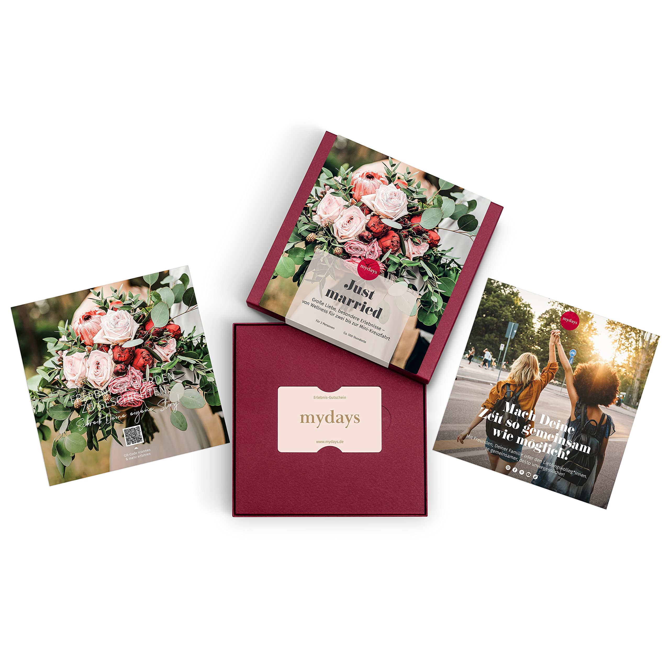mydays Geschenkbox Just Married, Hochzeitsgeschenk für 2 Personen, freie Erlebnis-Auswahl an ca. 419 Orten