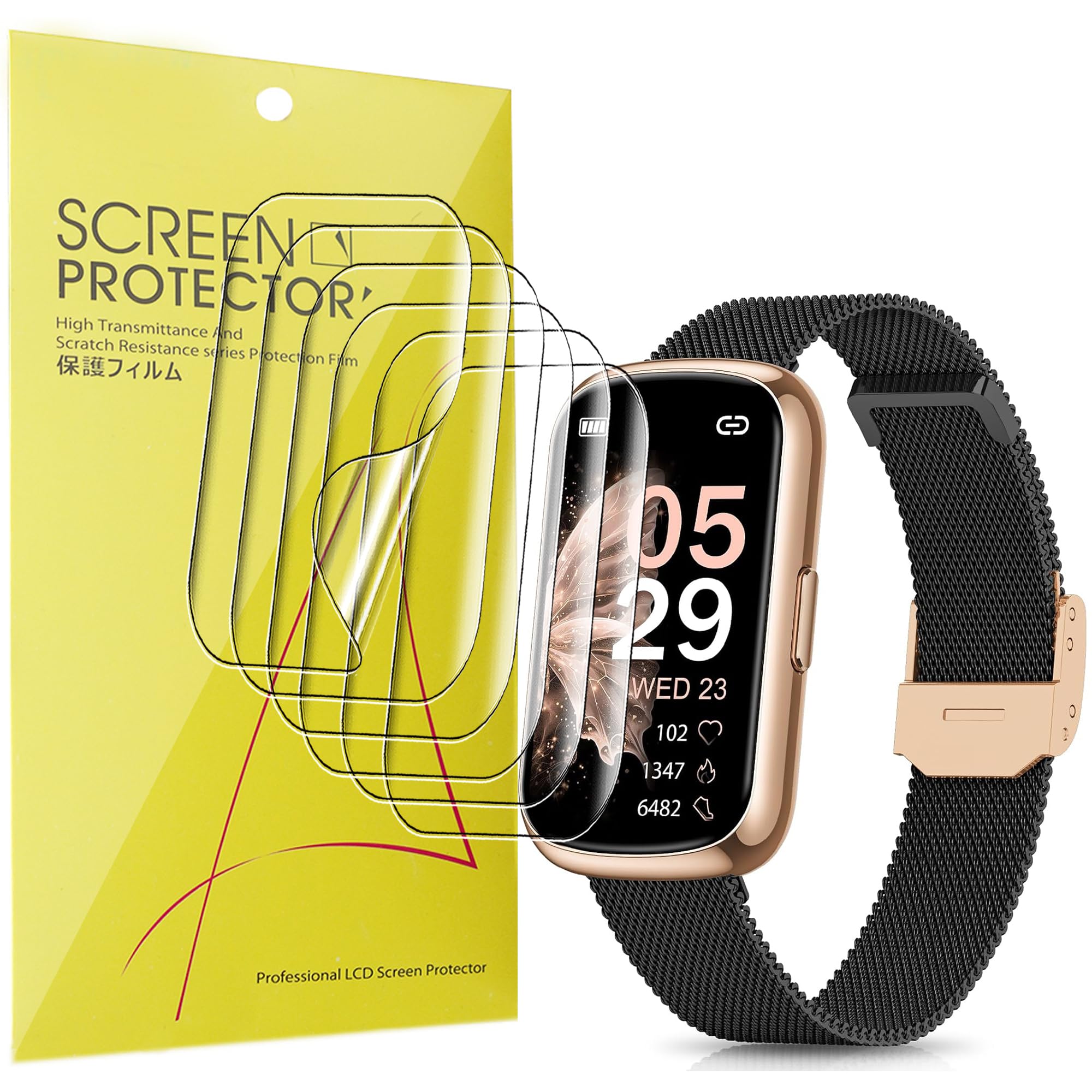 Lamshaw 6 Piezas Protector de Pantalla para RUXINGX Smartwatch Damen-1,47",Resistente a los Arañazos,Sin Burbujas,HD Transparente,Protector de pantalla TPU Flexible de Cobertura Total (tpu-6-piezas)