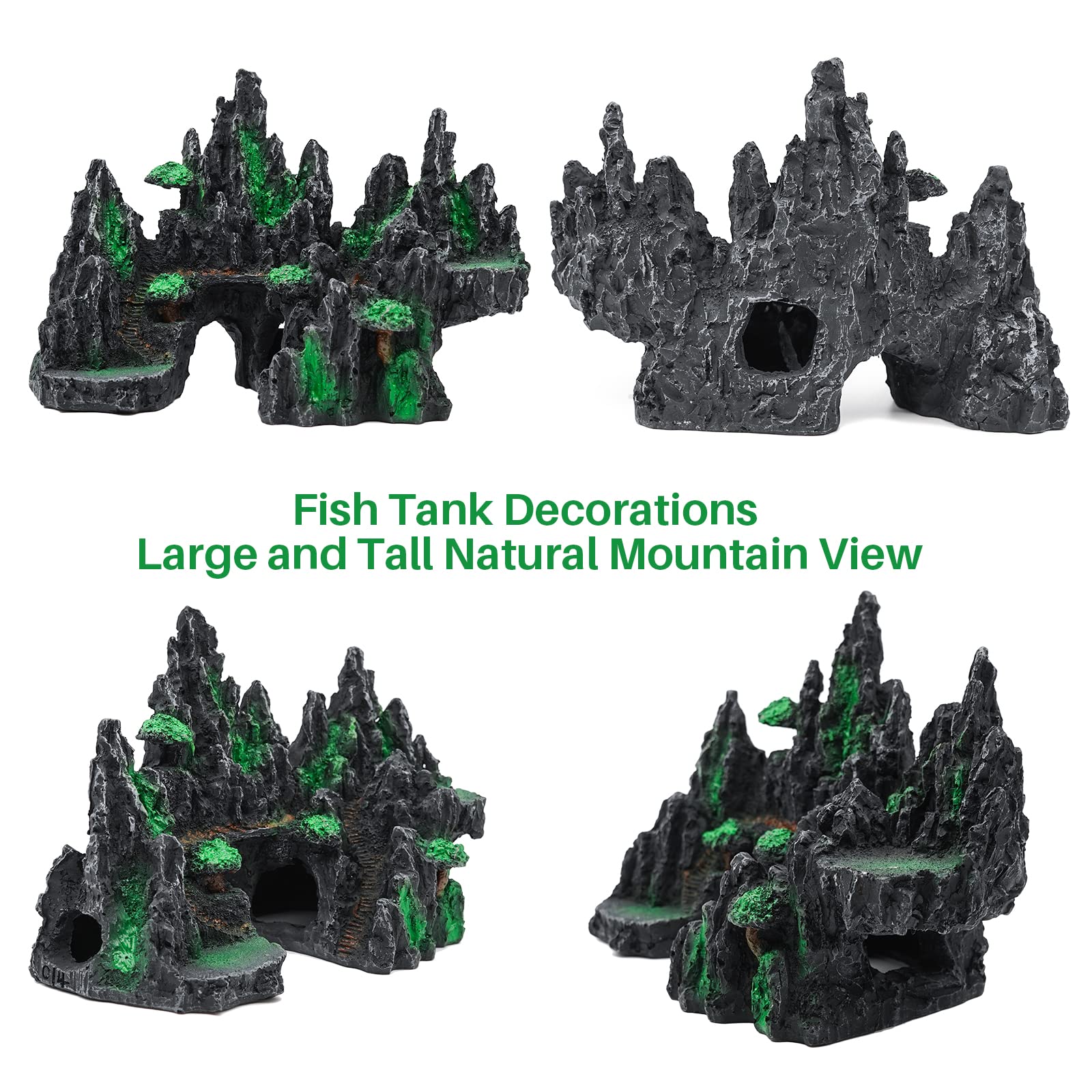 Svauoumu Deco Aquarium Mountain View Stone Aquarium Landscaping Ornamental Rock Garden Decoration Cave Decoration Aquarium Hiding Decoration Aquarium Decoration - Image 3
