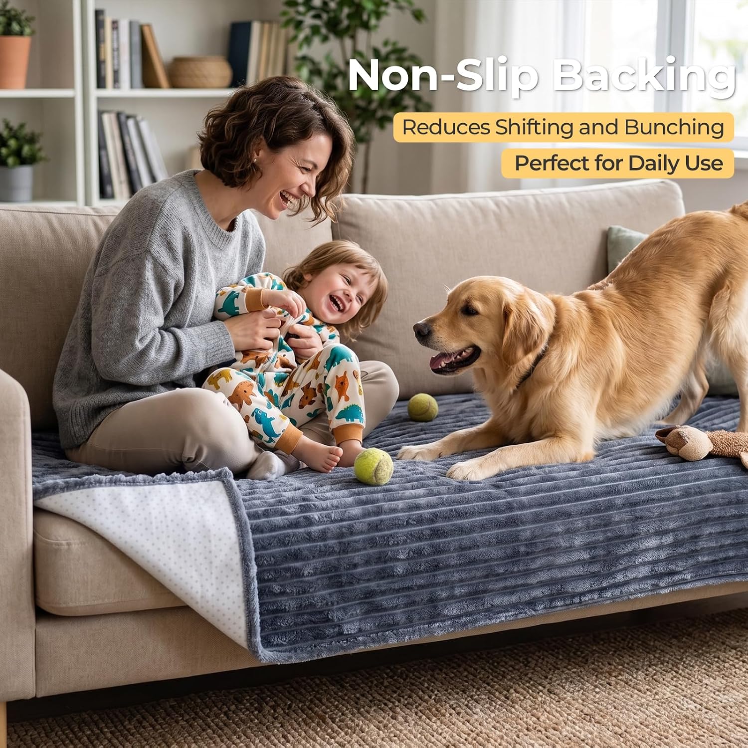 Waterproof Couch Covers for Dogs Washable, Dark Grey, 35" X 70"