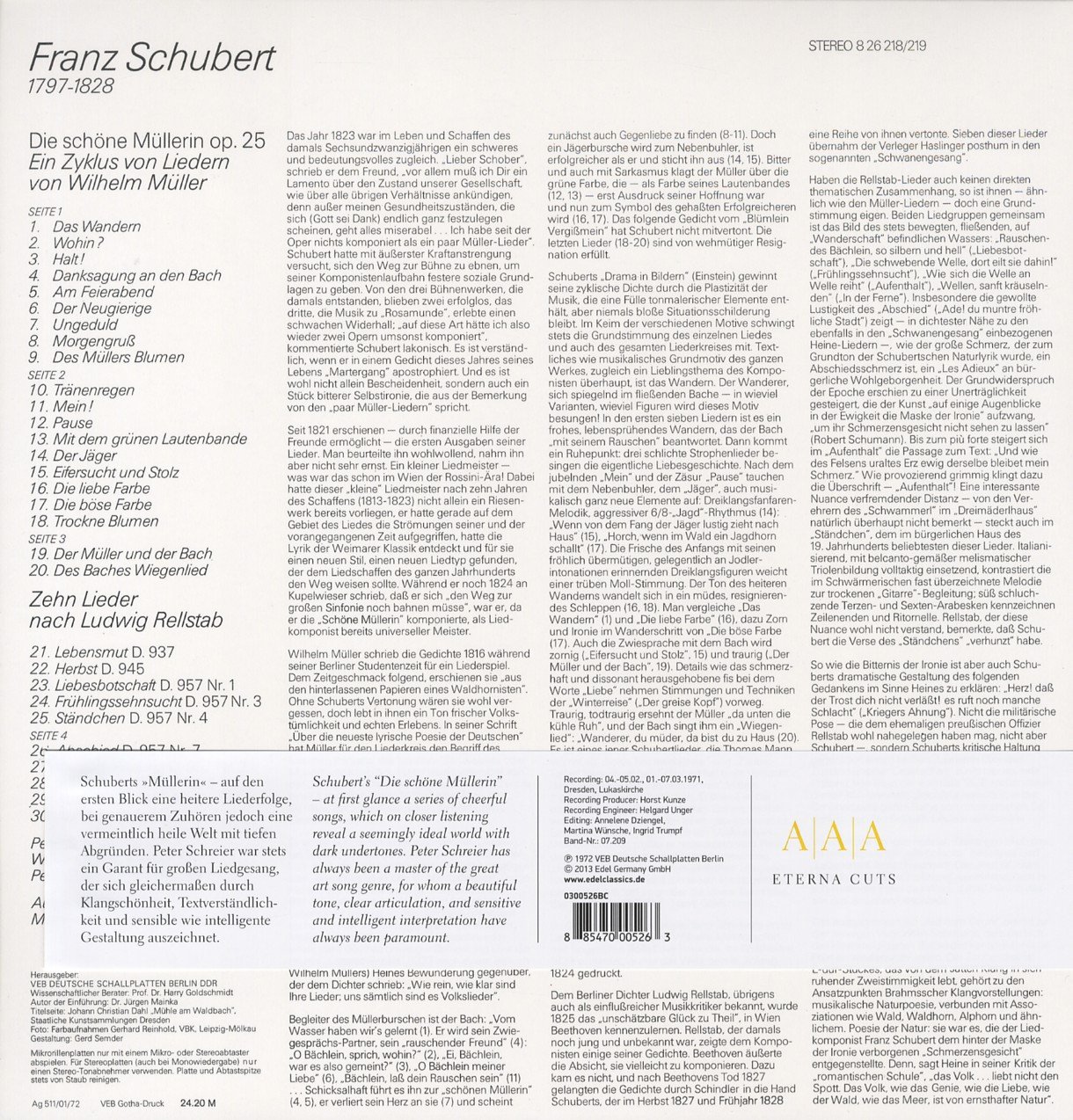 Die Schöne Müllerin Op.25/Rellstab-Lieder