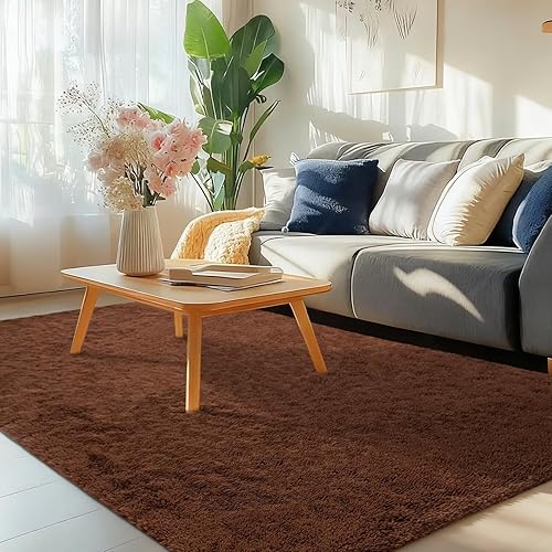 Miniatura 57 de Vafodo Alfombras de área para dormitorio esponjoso, alfombra de sala de estar, 9 x 12 pies, suave y esponjosa, alfombra de área rosa sólido