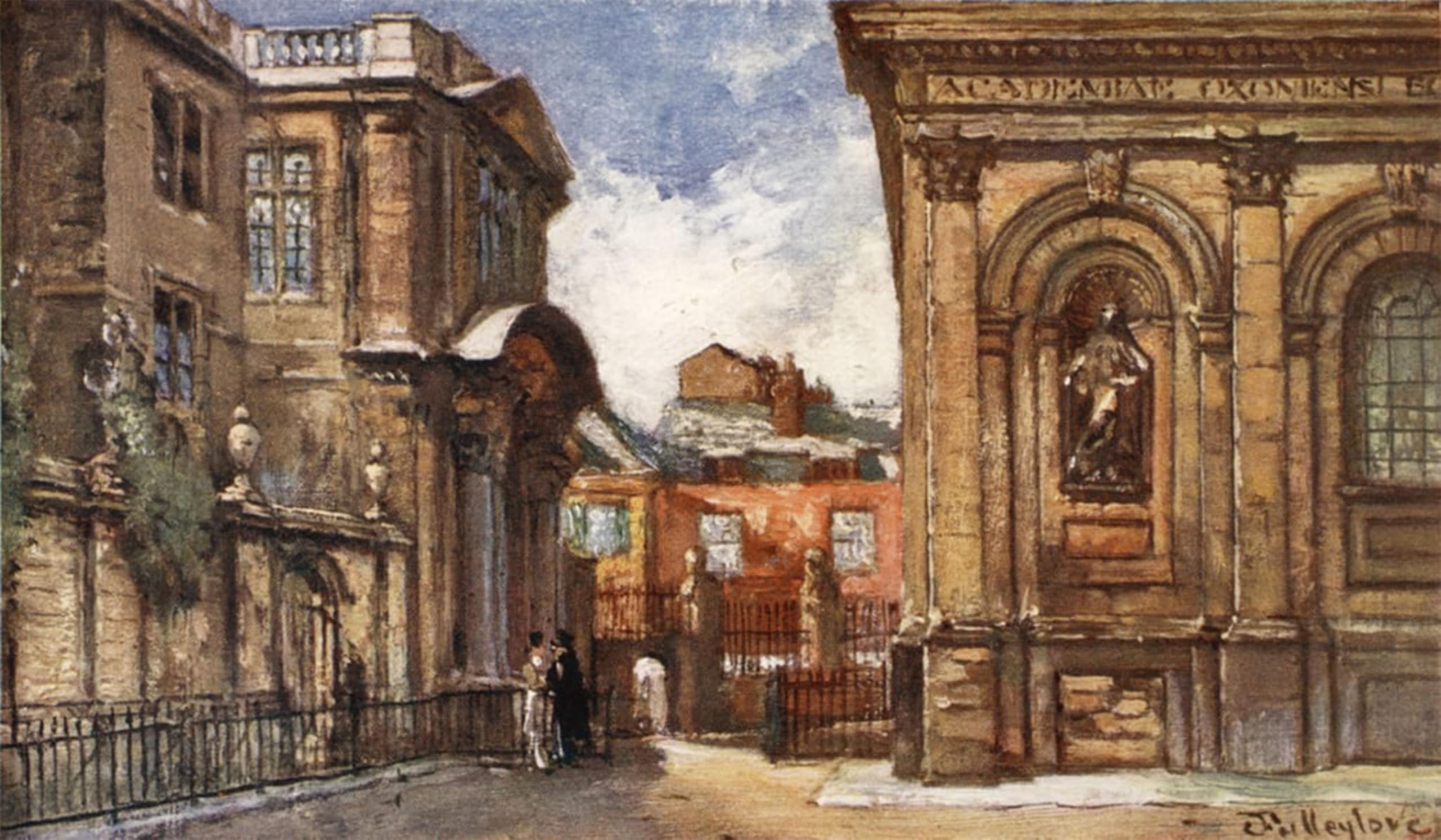 POSTERIIk Famous Modern Artwork Art Mural the Old Ashmolean and Sheldonian Theatre by Fulleylove Oil Paintings Pictures for Home Decor 60x90cm