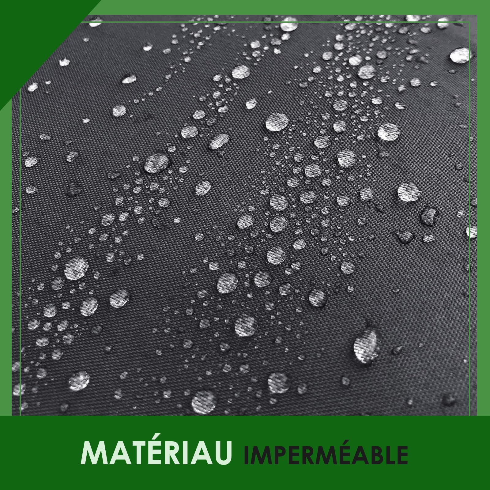 Toit de Balancelle de Jardin Gris Imperméable (200×120cm)