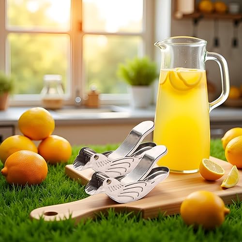 Miniatura 7 de Exprimidor de limón con forma de pájaro plateado, de acero inoxidable, manual de limón y exprimidor de lima, manual, manual, de acero inoxidable,