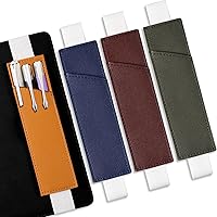 Vista 1 de Clabby 4 piezas de soporte para bolígrafos ajustable con banda elástica de piel sintética para cuadernos, funda para bolígrafos para diarios de tapa