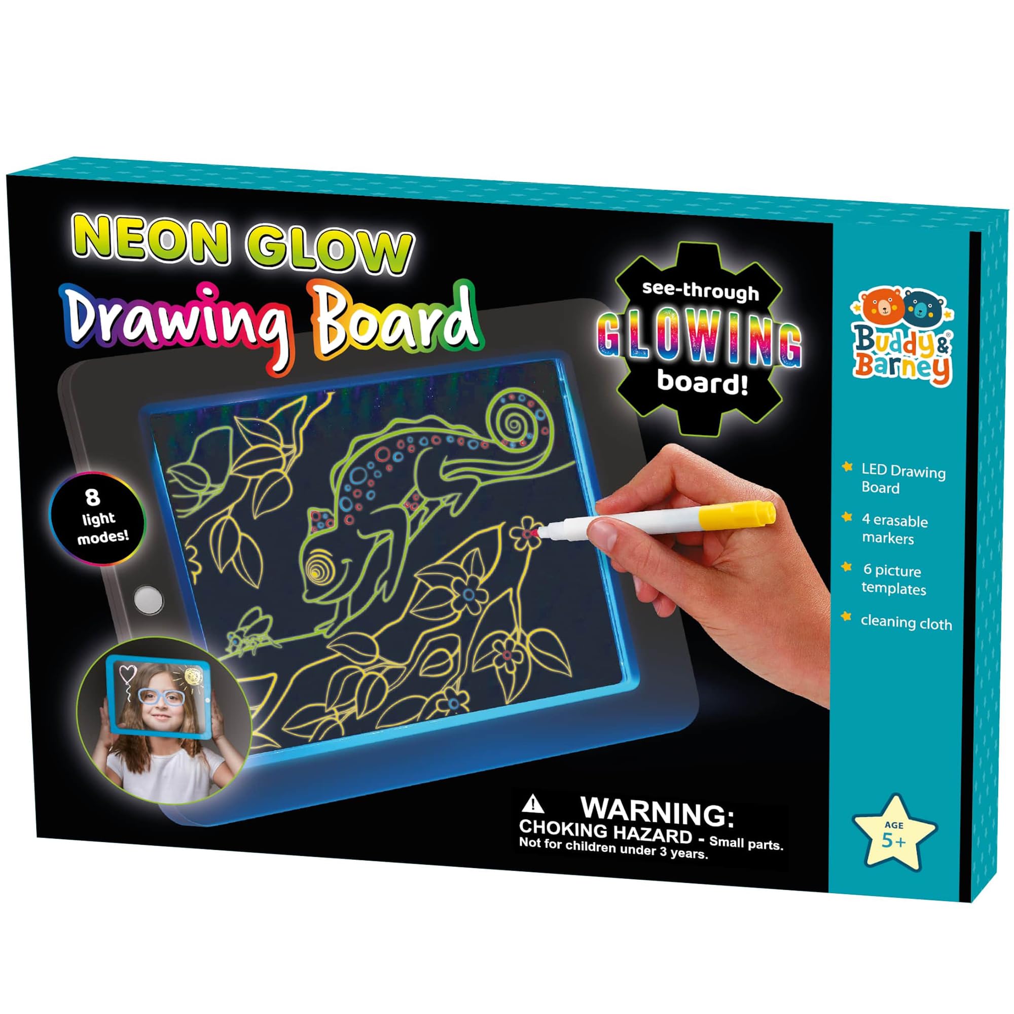 Set van 12 neonmarkeringen, uitwisbare fluorescerende pennen voor led- tekenbord, oplichtend schetsblok, glow pad, acryl prikbord, schrijftablet en lichtbak voor kinderen en volwassenen