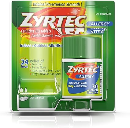 Amazon Com Zyrtec 24 Hour Allergy Relief Tablets 10 Mg Cetirizine Hcl Antihistamine Allergy Medicine 30 Ct Health Personal Care Amazon Com Zyrtec 24 Hour Allergy Relief Tablets 10 Mg Cetirizine Hcl Antihistamine Allergy Medicine 30 Ct Health Personal Care