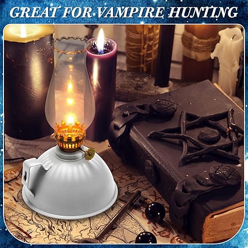 Miniatura 9 de Lámpara de aceite de 2 piezas para interiores, lámpara de queroseno para interiores, lámparas de aceite de vidrio de metal para interiores, lámpara