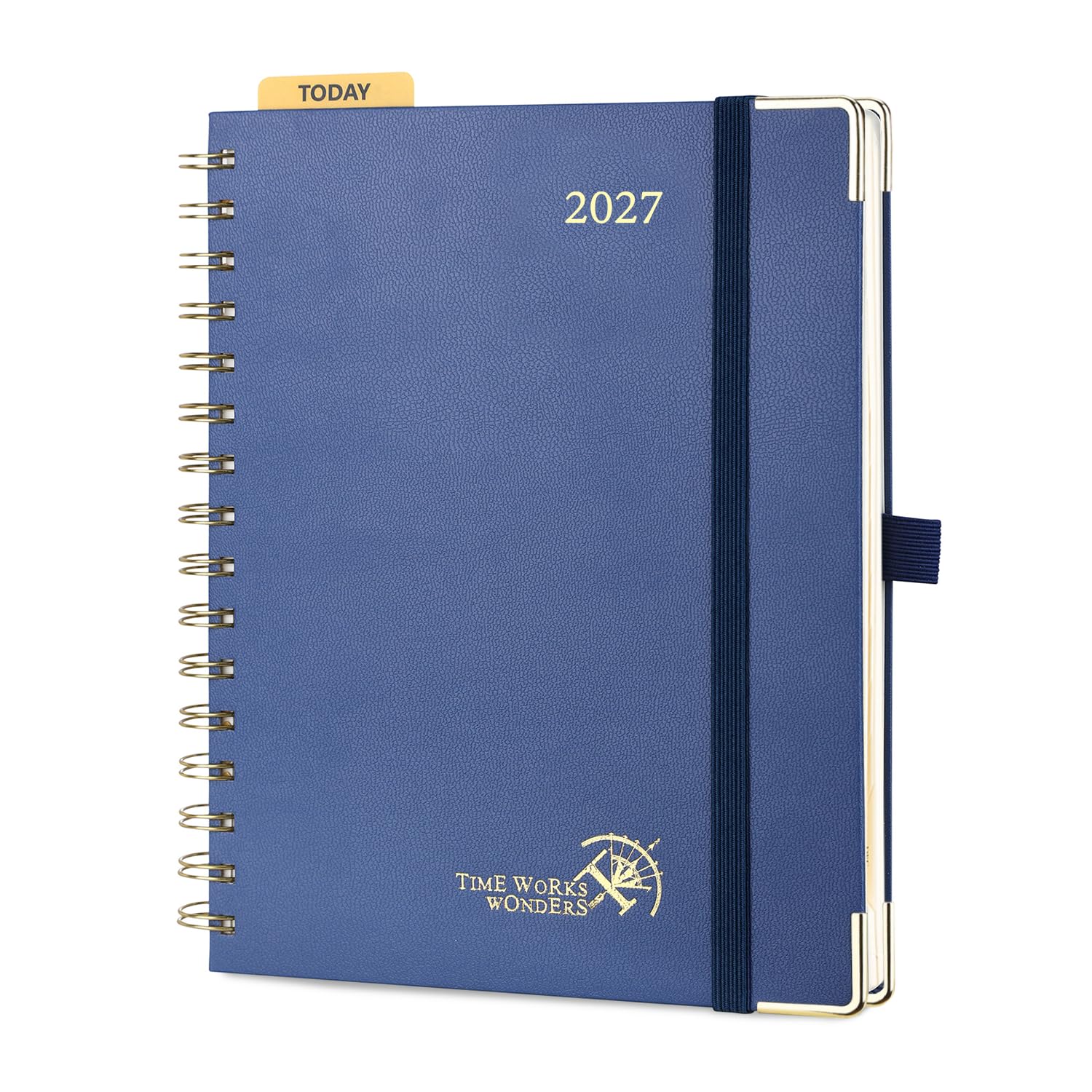 POPRUN 2027 Diary A5 Week To View Golden Spiral Hardcover 27 Weekly Planner
