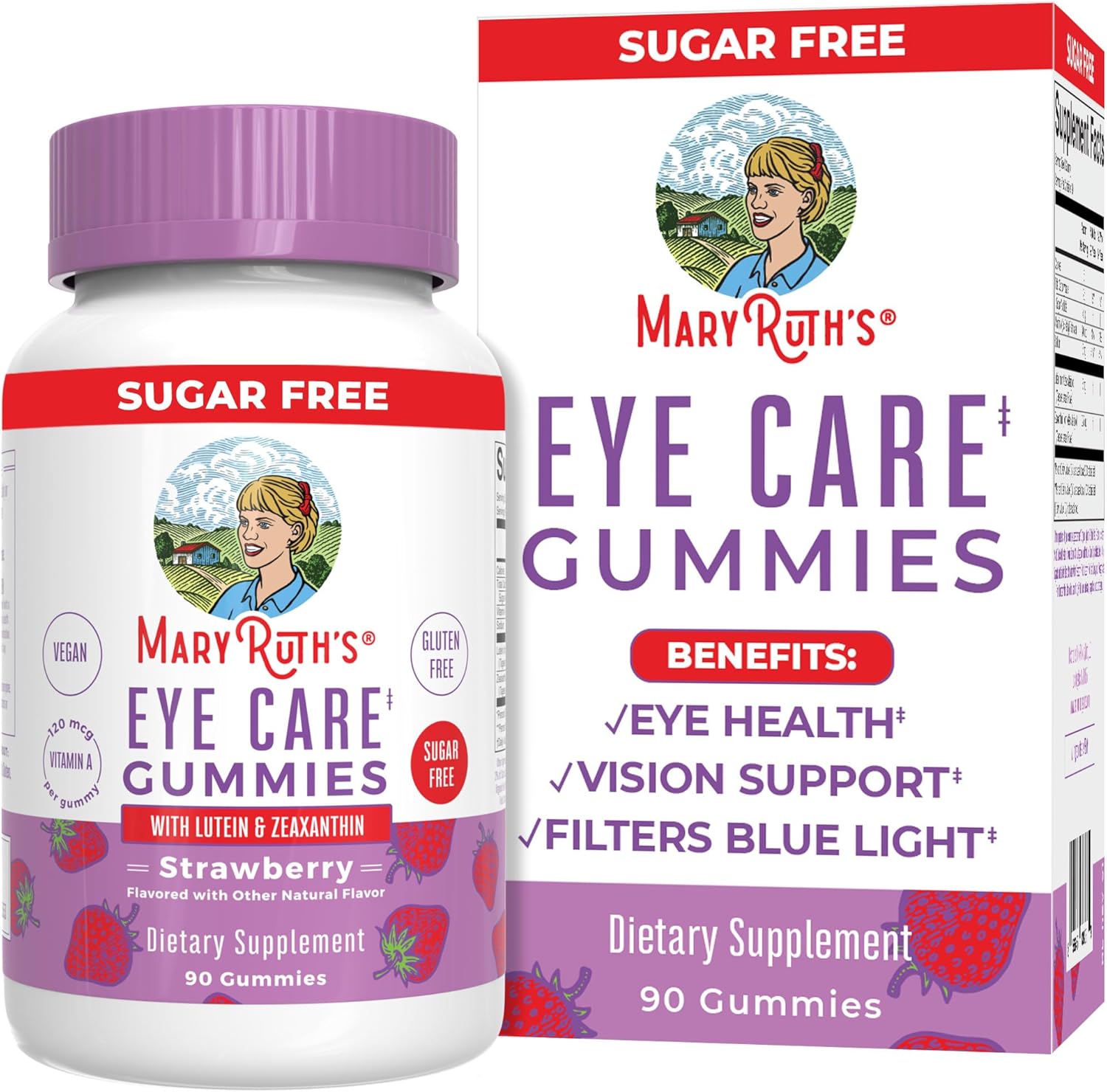 Mary Ruth's Eye Care Gummies, Strawberry, 90 Gummies Gomitas para