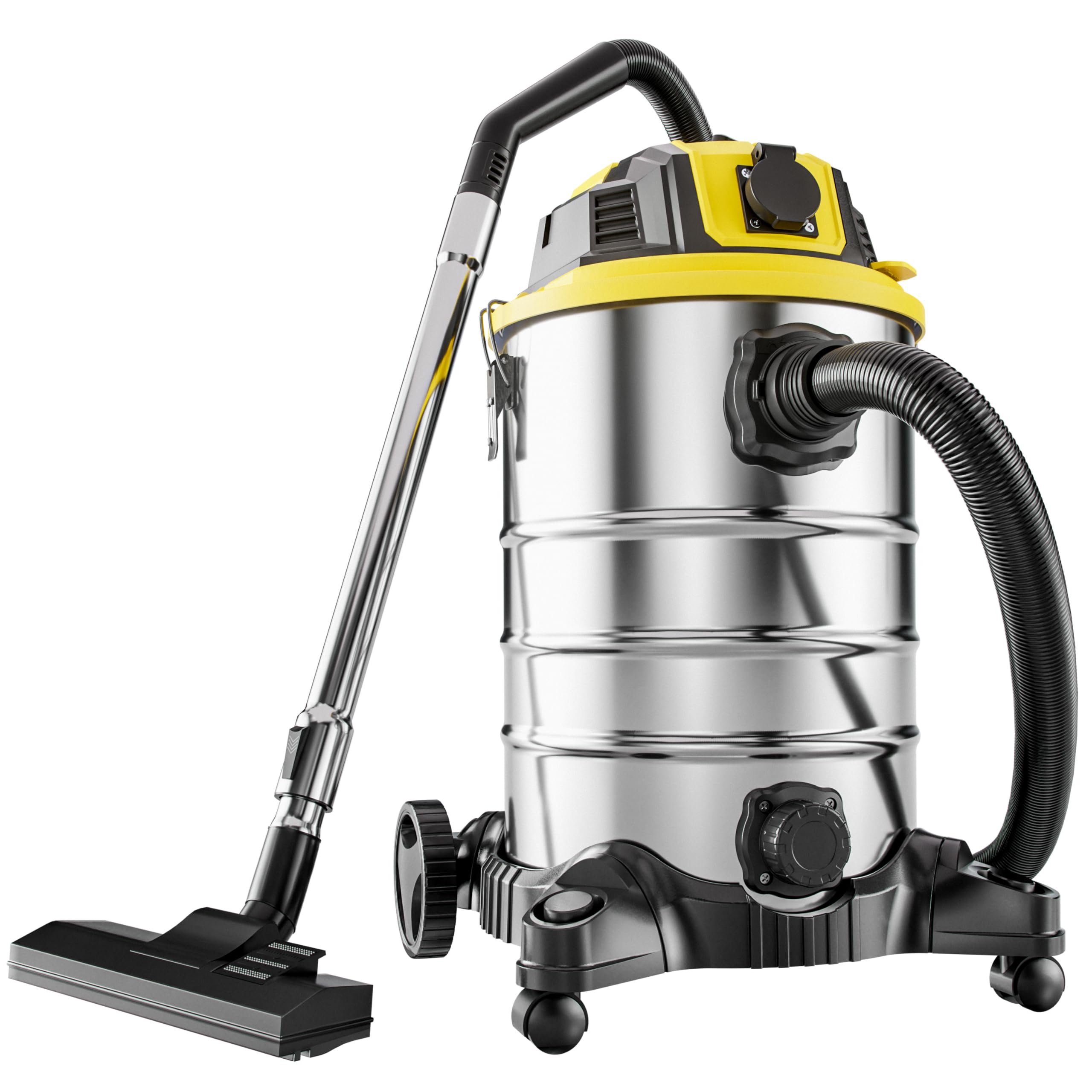 Monzana® Aspirapolvere Liquidi Solidi 30L 2200W Presa Certificata GS Raggio 9m Aspiratore Secco Umido Industriale Acciaio Inox con Funzione di Soffiaggio