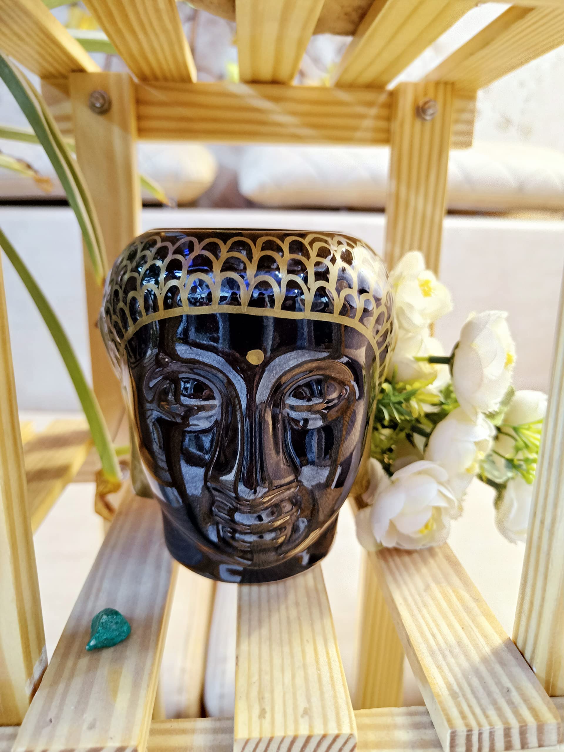 Niyara Figurine Ceramic Planter Buddha for Indoor Outdoor Office Pot Dia 13 cm Color - Black (B08C6D9SSC) Amazon Price History, Amazon Price Tracker