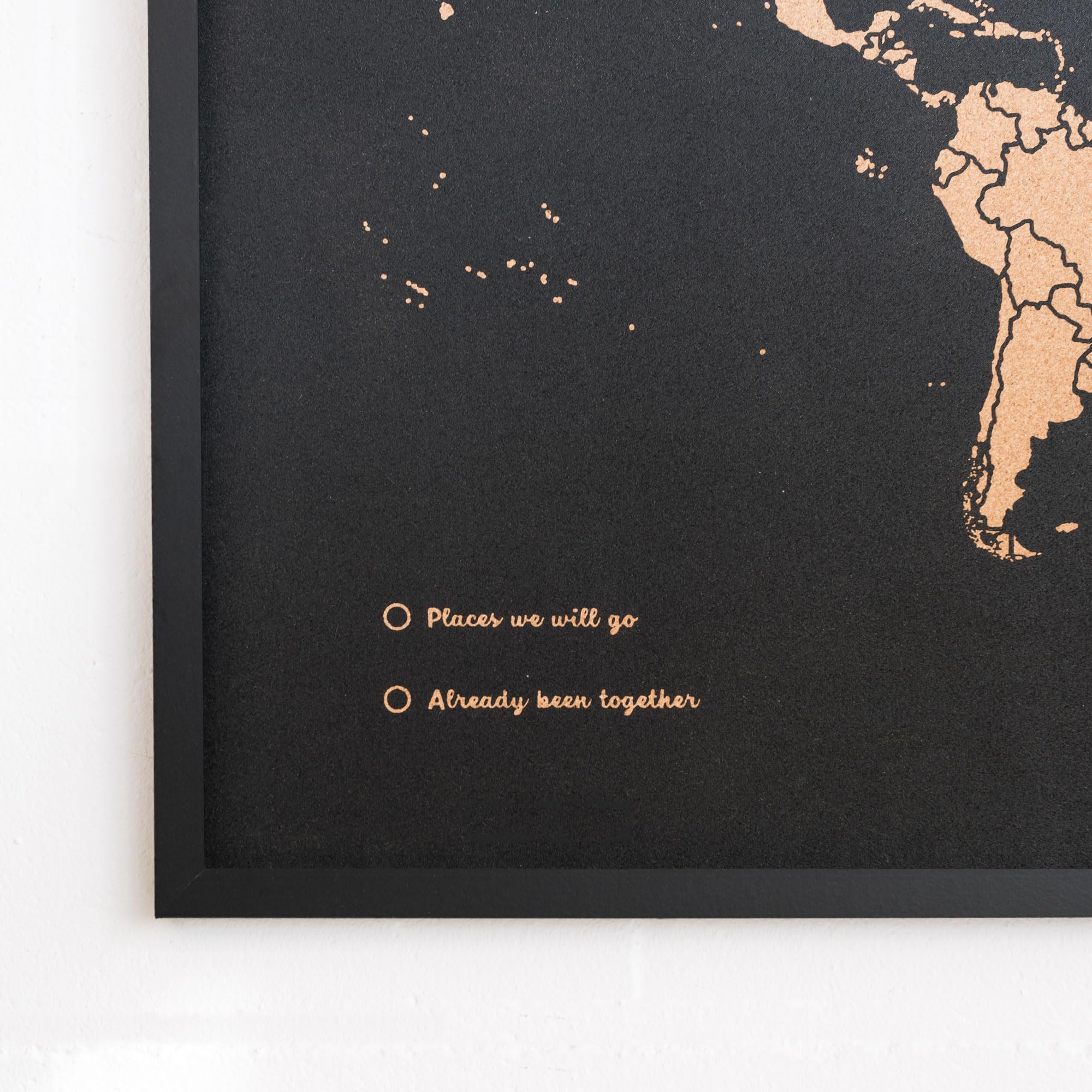 Mapa del Mundo de Corcho Special Edition con Marco 90 x 60 cm (Negro)