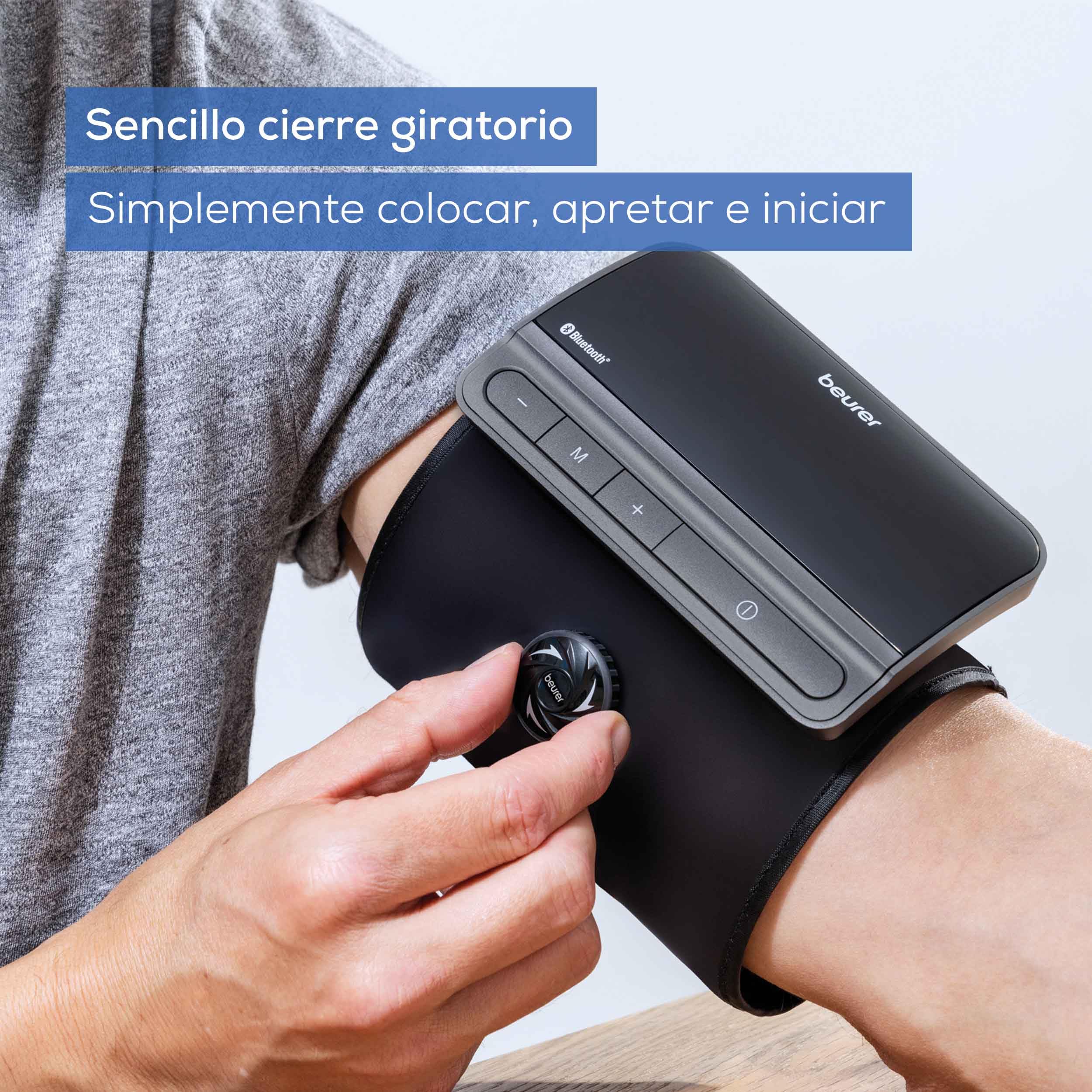 Beurer BM 81 easyLock tensiómetro de brazo, validado clínicamente, brazalete con cierre giratorio, medición rápida, app Apple Health