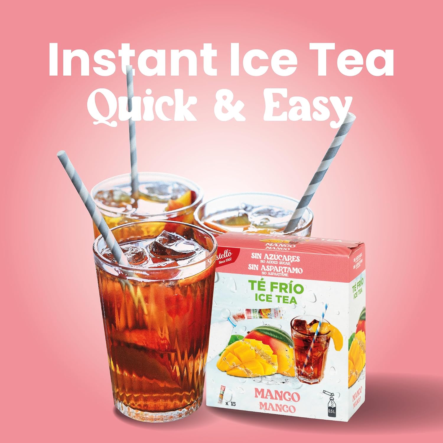 Castello с 1907 года. Холодный чай растворимый со вкусом манго, 36 штук | Ice Tea — Iced Tea | Без калорий, без сахара, без аспартама