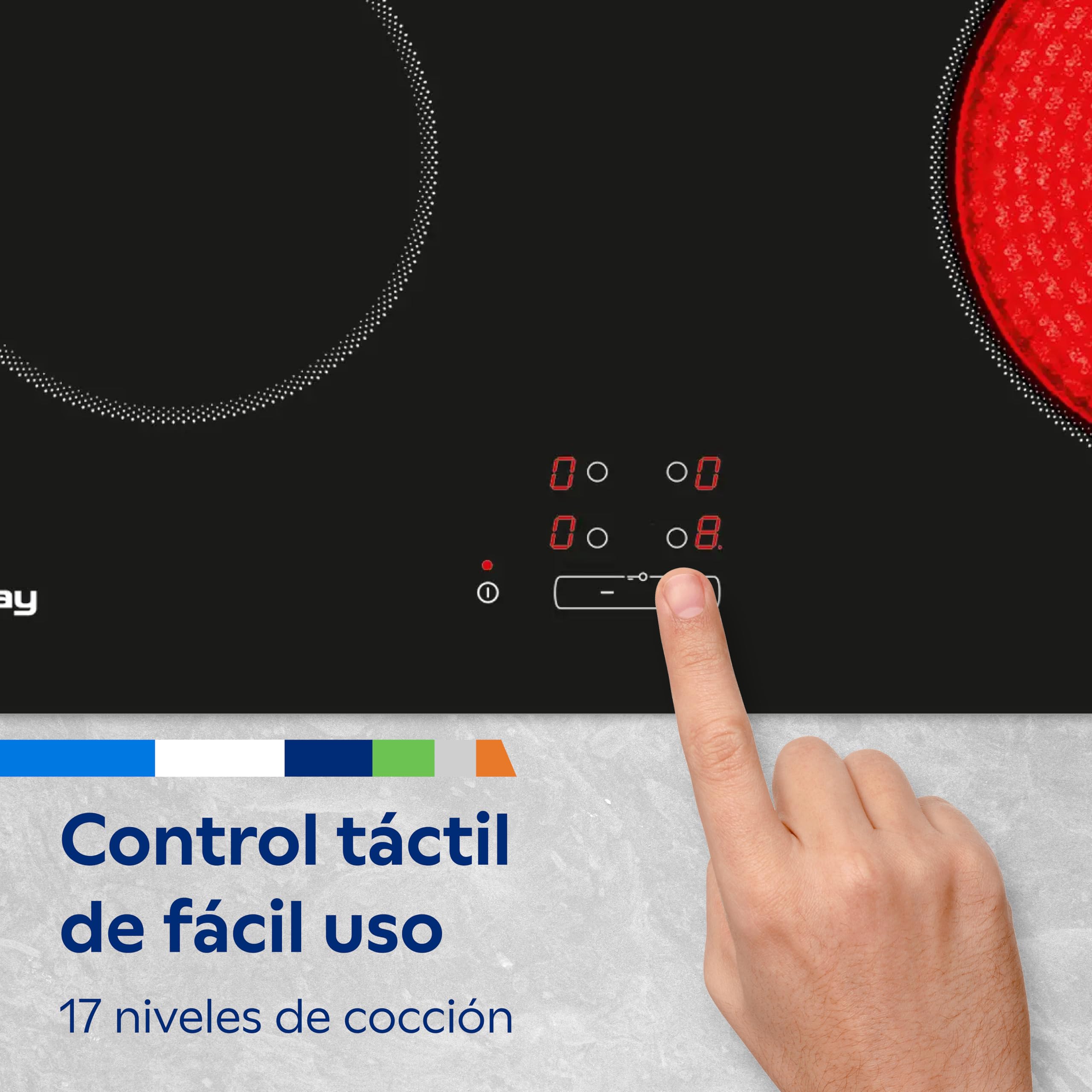 Balay, Placa vitrocerámica, Control Táctil, Programable, Negro, 3EB721LR