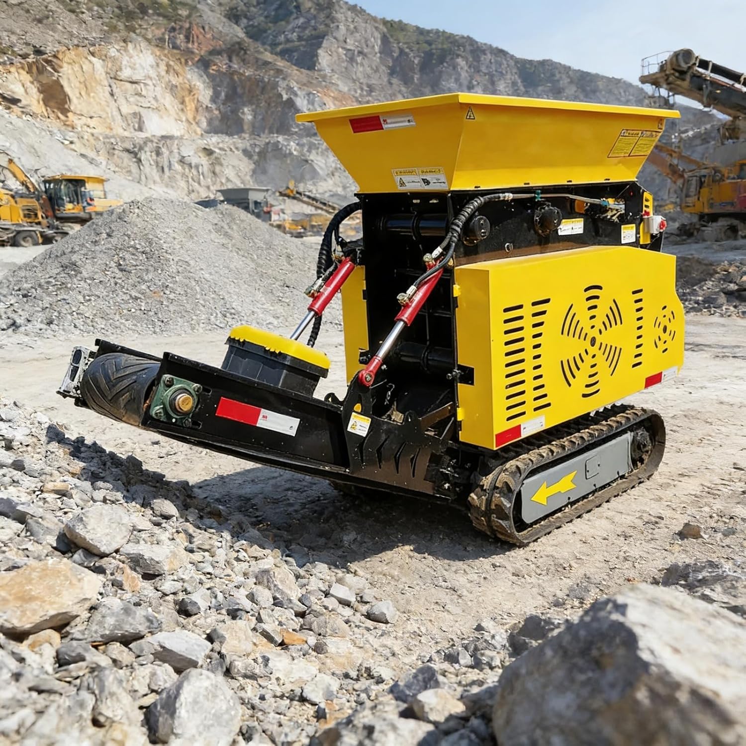 Mini Track-Mounted Crusher for Efficient Crushing and Screening of Construction Rubble and Aggregate Materials in Tight Work Environments