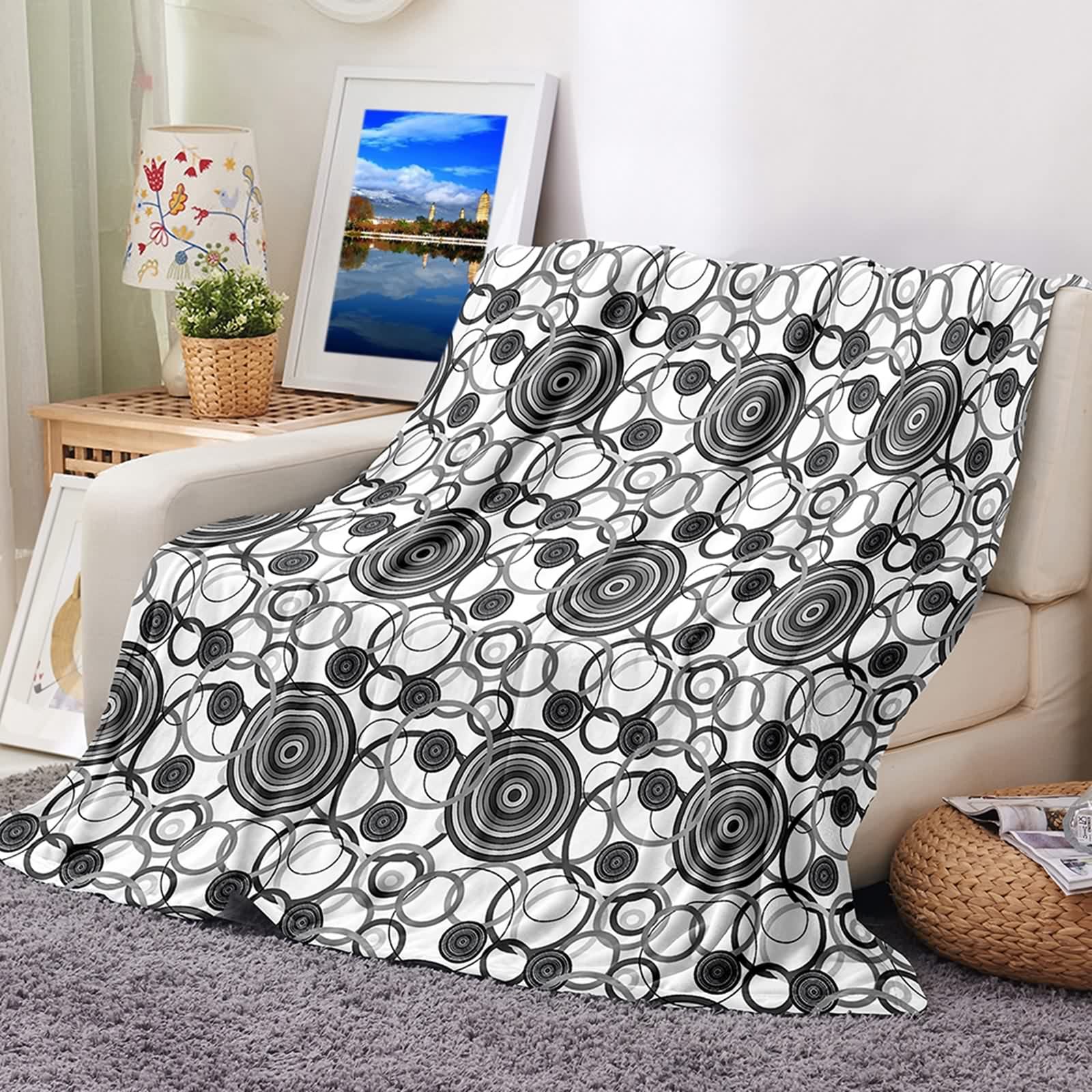 Couverture douce pour canapé et moments cocooning avec le plaid flannel KnSam gris