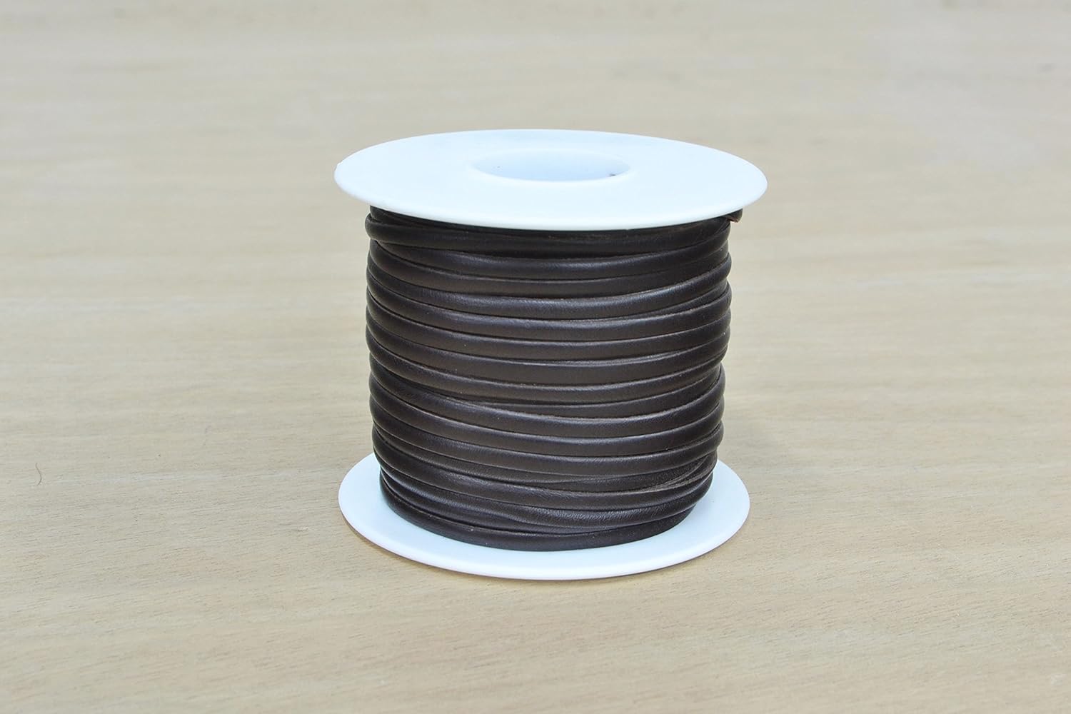 Calfskin Leather Lacing Spool 1/8" x 50 Yards Dark Brown Flat Satin Lace