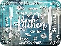 Vista 116 de Tapete de secado de platos con diseño de pájaro rojo de Feliz Navidad, absorbente y de secado rápido, protector para encimera de cocina, 18 x 24