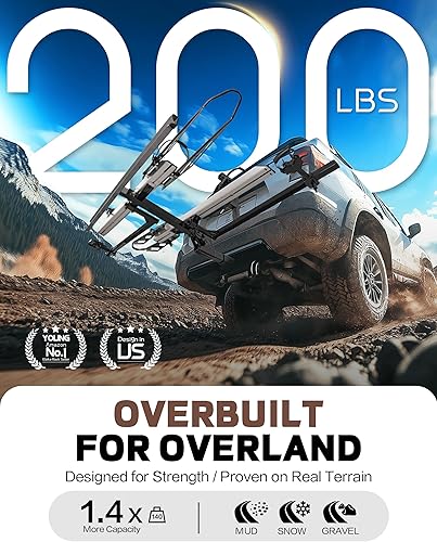 Miniatura 2 de Young Hitch Mount - Portabicicletas con rampa, capacidad de 200 libras para 2 bicicletas eléctricas, neumáticos gruesos y estándar, se adapta a