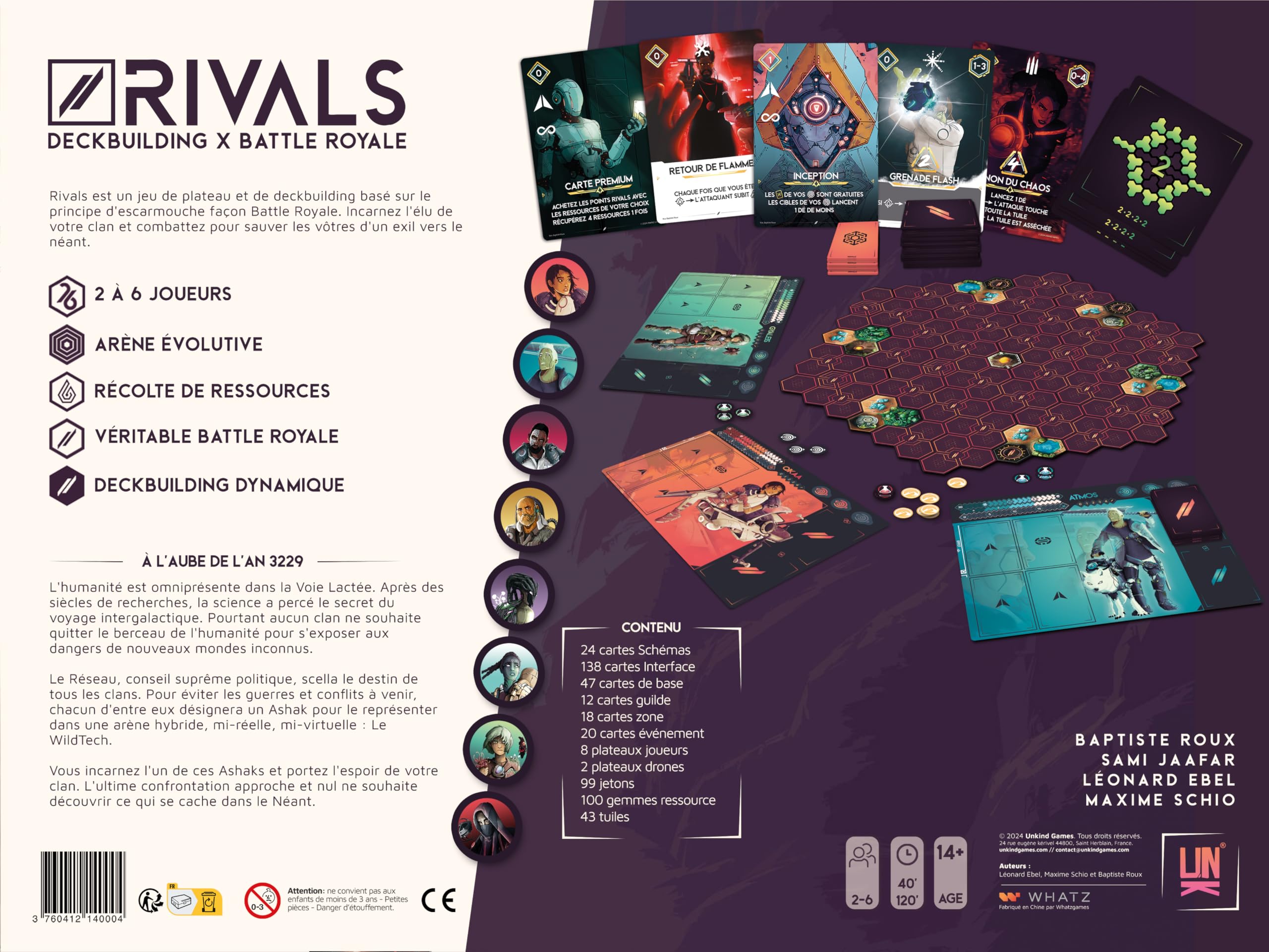 initiés - dès 14 Ans -2-6 Joueurs - Deckbuilding, Battle Royale, Gestion de ressources