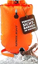 Nordlight Schwimmboje - Dry Bag Schwimmhilfe Erwachsene wasserdichte Tasche, Aufblasbarer wasserfester Beutel + Boje für Schwimmen Triathlon Wasser Nassbeutel Packsack Sicherheitsboje