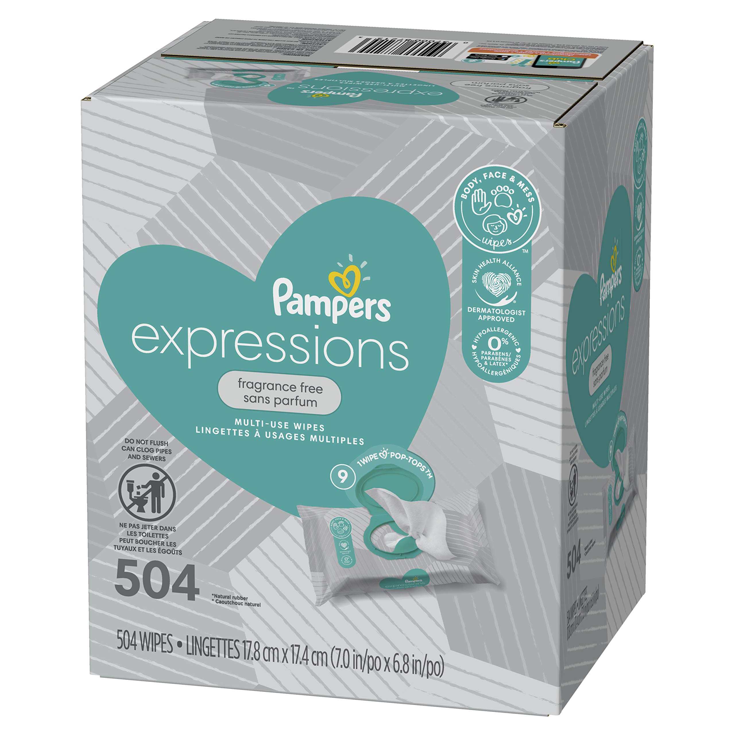 Pampers Baby Wipes Expressions Baby Diaper Wipes Hypoallergenic and 9X