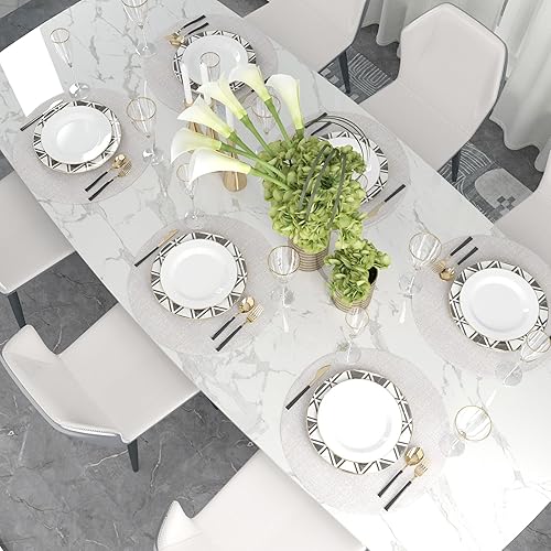 Miniatura 83 de Juego de 4 manteles individuales de lino suave hechos a mano resistentes al calor, manteles individuales para mesa de comedor, manteles individuales