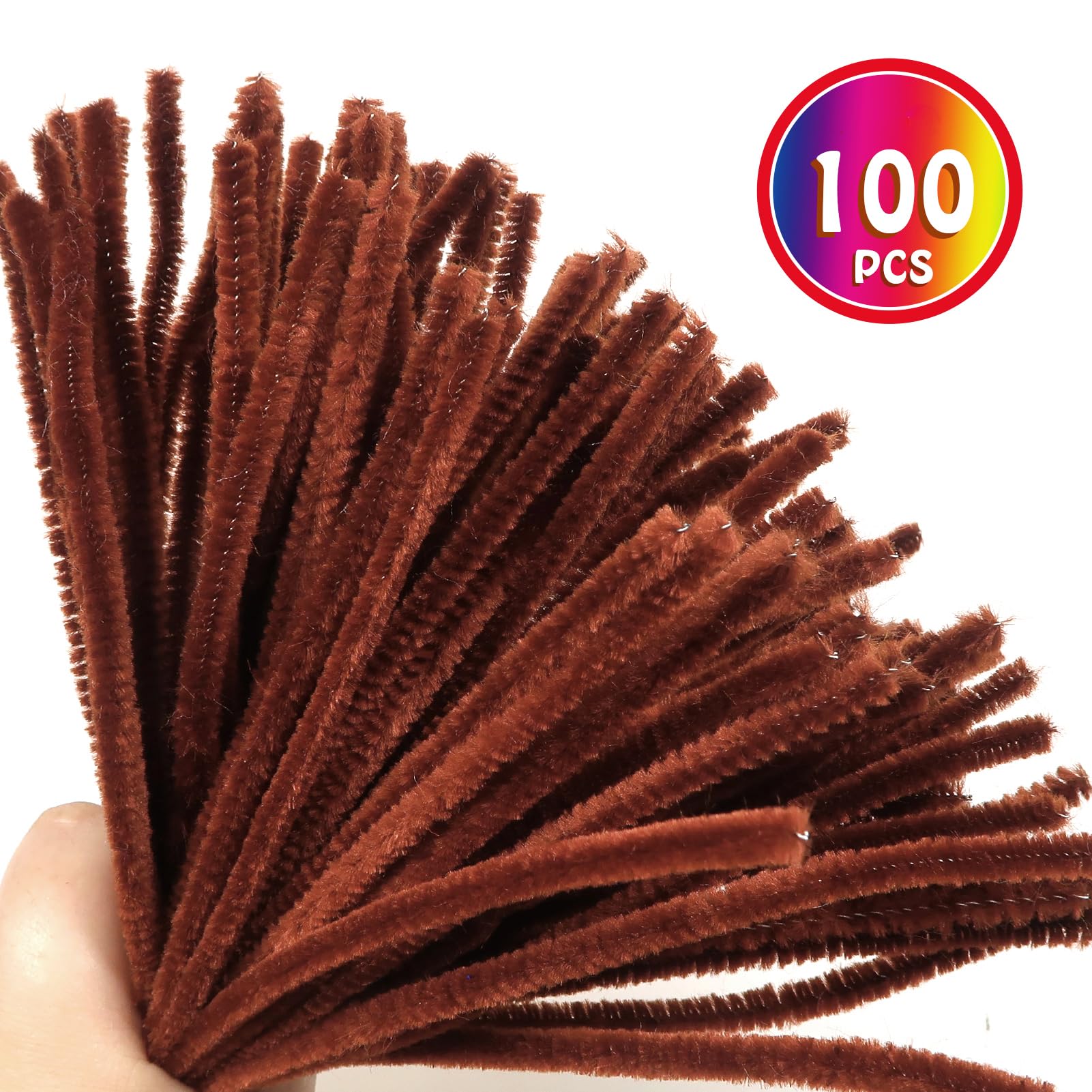 TOAOB 100pcs Brown Pipe Cleaners for Craft 30cm Long Pipecleaner Christmas Chenille Stem for DIY Christmas Projects Home Decoration - Image 3