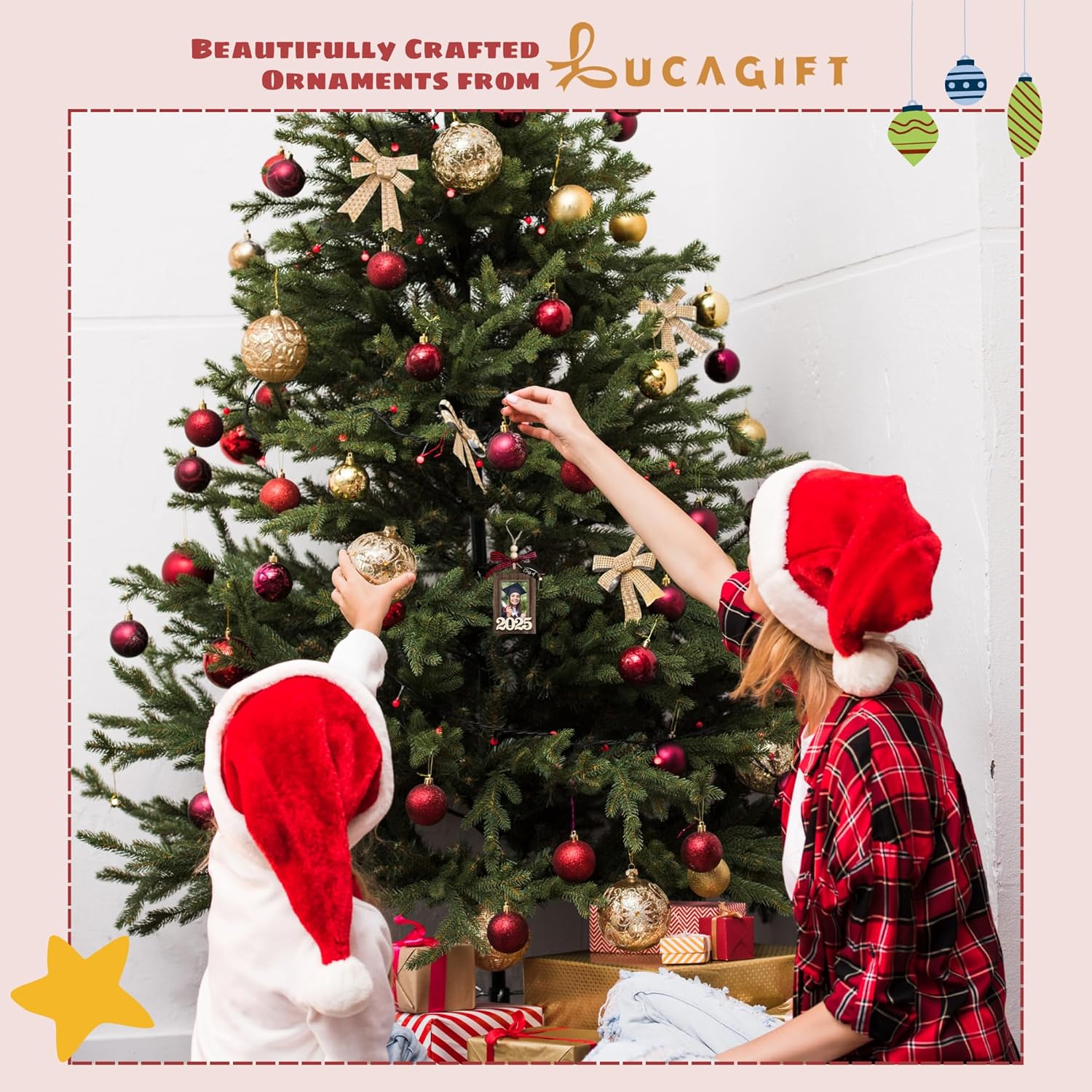 Personalized Graduation Ornaments 2025 - Graduation Christmas Ornament - Class of 2025, High School, Senior Gifts for for Women, Daughter - Graduate Ornaments - Wood Ornament & Custom Photo - Image 7