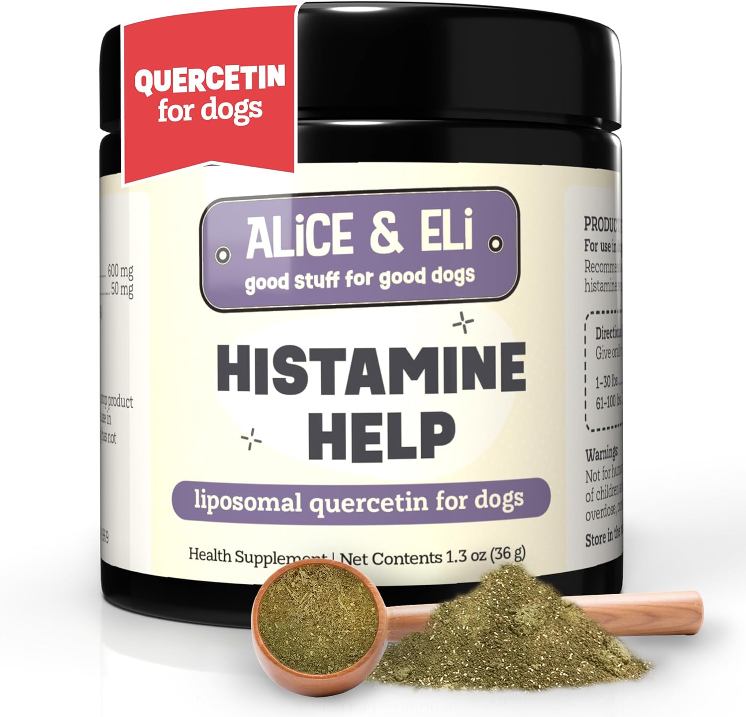 Alice & Eli Quercetin for Dogs - Liposomal Quercetin with Bromelain for Maximum Absorption - for Seasonal and Environmental Allergies - 30 Day Large Dog Supply