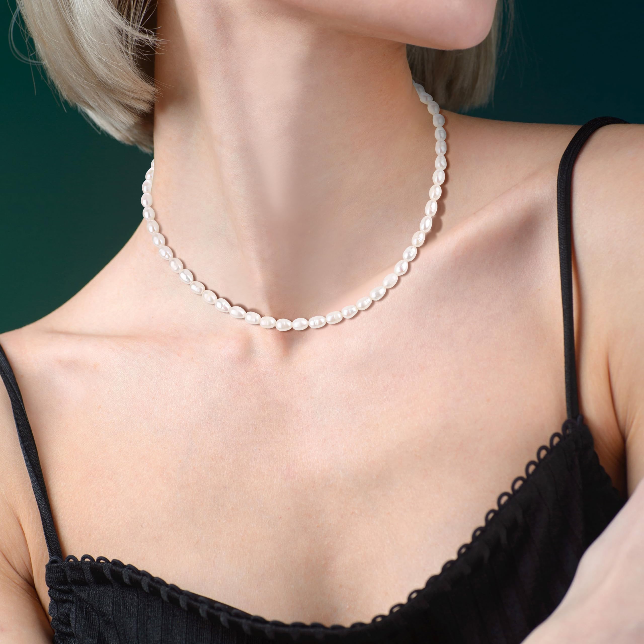 COAI Collar de Perlas para Mujer, Collar para Mujer con Perlas Cultivadas de Agua Dulce