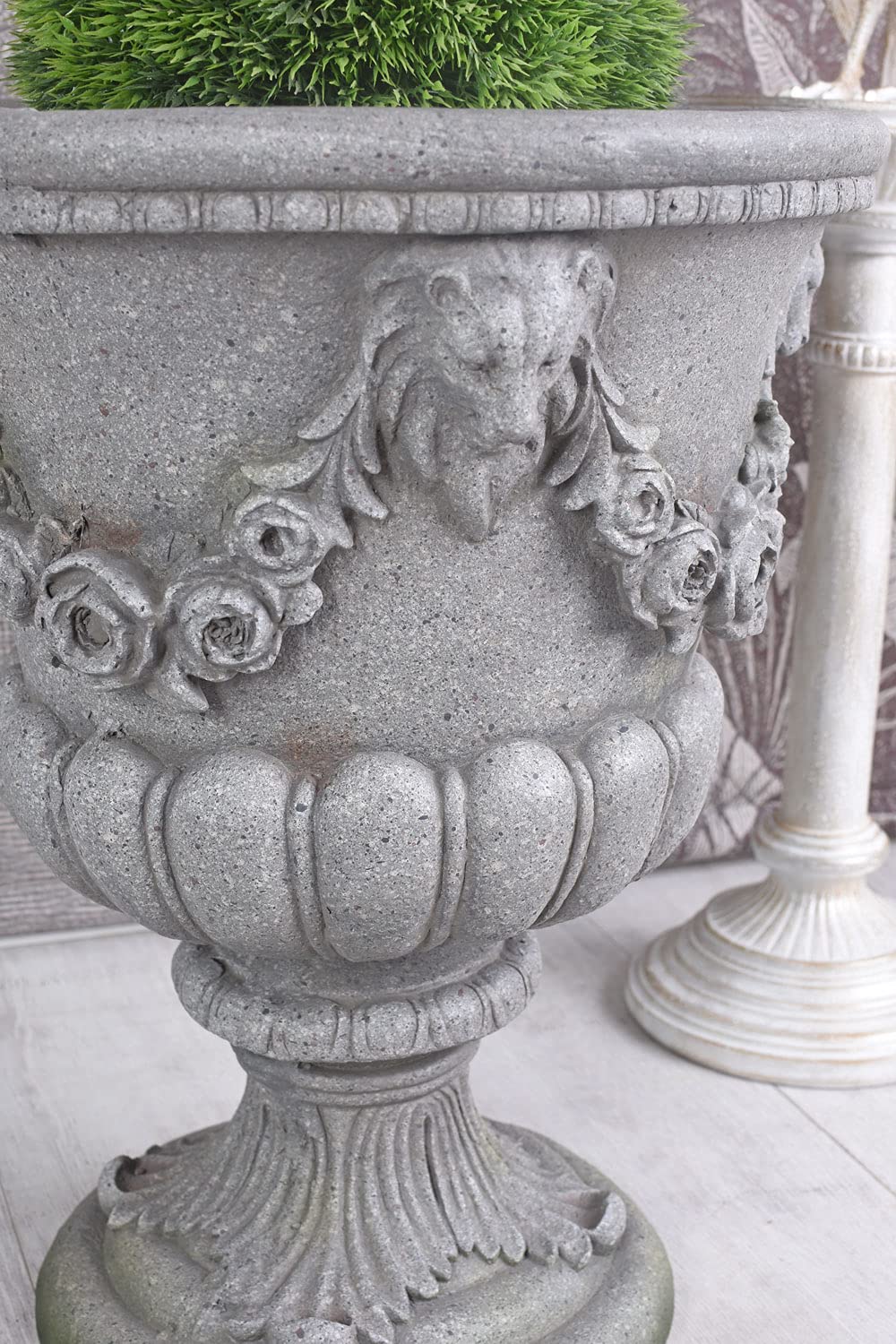 Pflanzkübel Barock Blumenkübel Antik Blumentopf Löwenköpfe Gartenamphore 50cm lup035 Palazzo Exklusiv