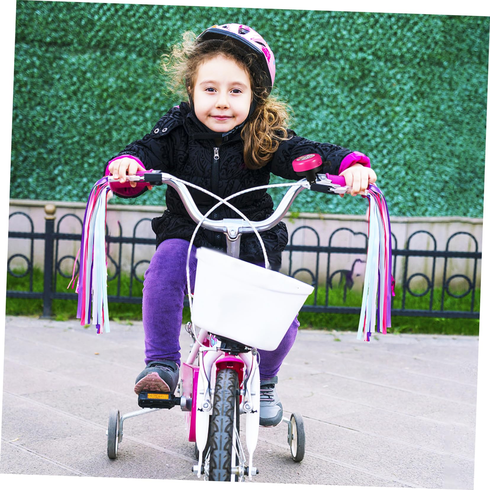 ibasenice Timbre de Bicicleta con Sonido Fuerte y Serpentinas Coloridas Accesorio Divertido para Manillar de Bicicleta y Scooter Diseño para Niñas