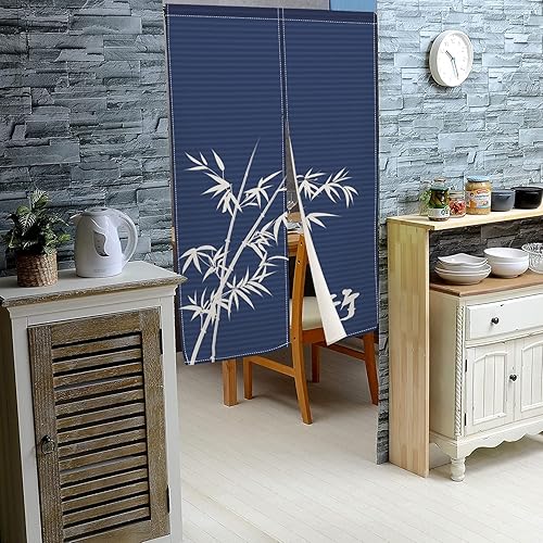 Miniatura 3 de Cortina japonesa de puerta de montaña Fuji, tapiz de paisaje natural de bosque verde rosa para colgar en la pared, división japonesa Noren para