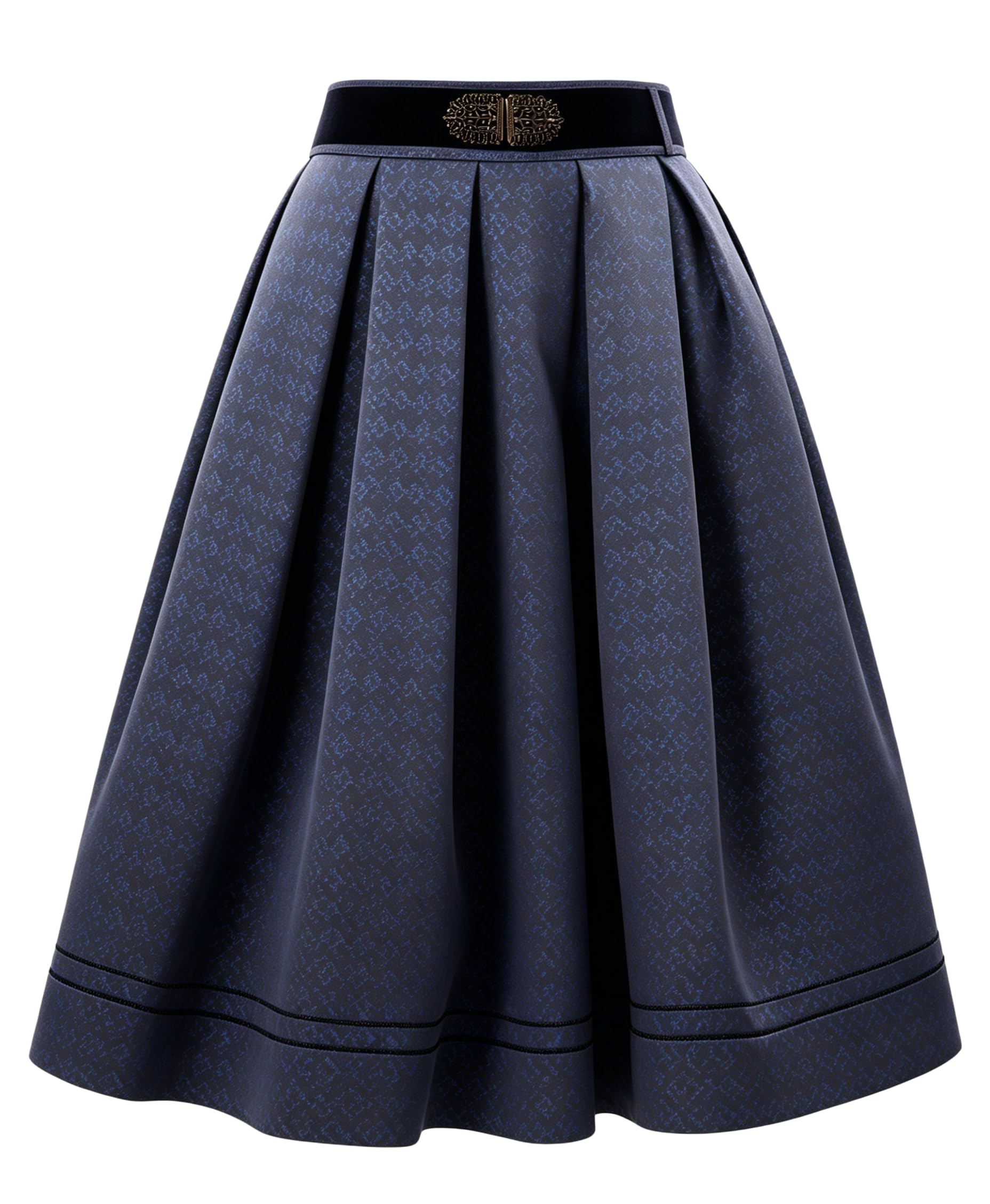 Trachtenröcke Damen Knielang Trachtenrock Damen Trachtenmode | Trachtenrock Blau/Grün Modern Röcke für Oktoberfest Größe 36-44(Ohne Dirndlbluse)