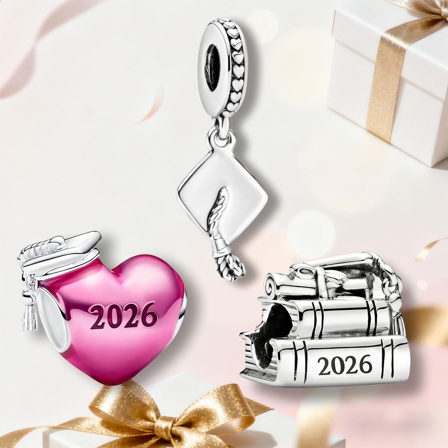 Heart Graduation 2026 Charms for Bracelets and Necklaces Bead Charm for Women - Image 4