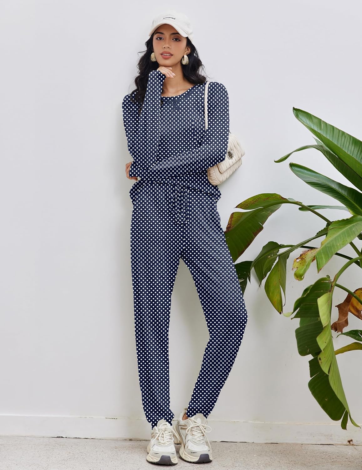 Ekouaer Womens Pajamas Set Long Sleeve Loungewear Soft Lounge Set Joggers with Pockets - Image 5