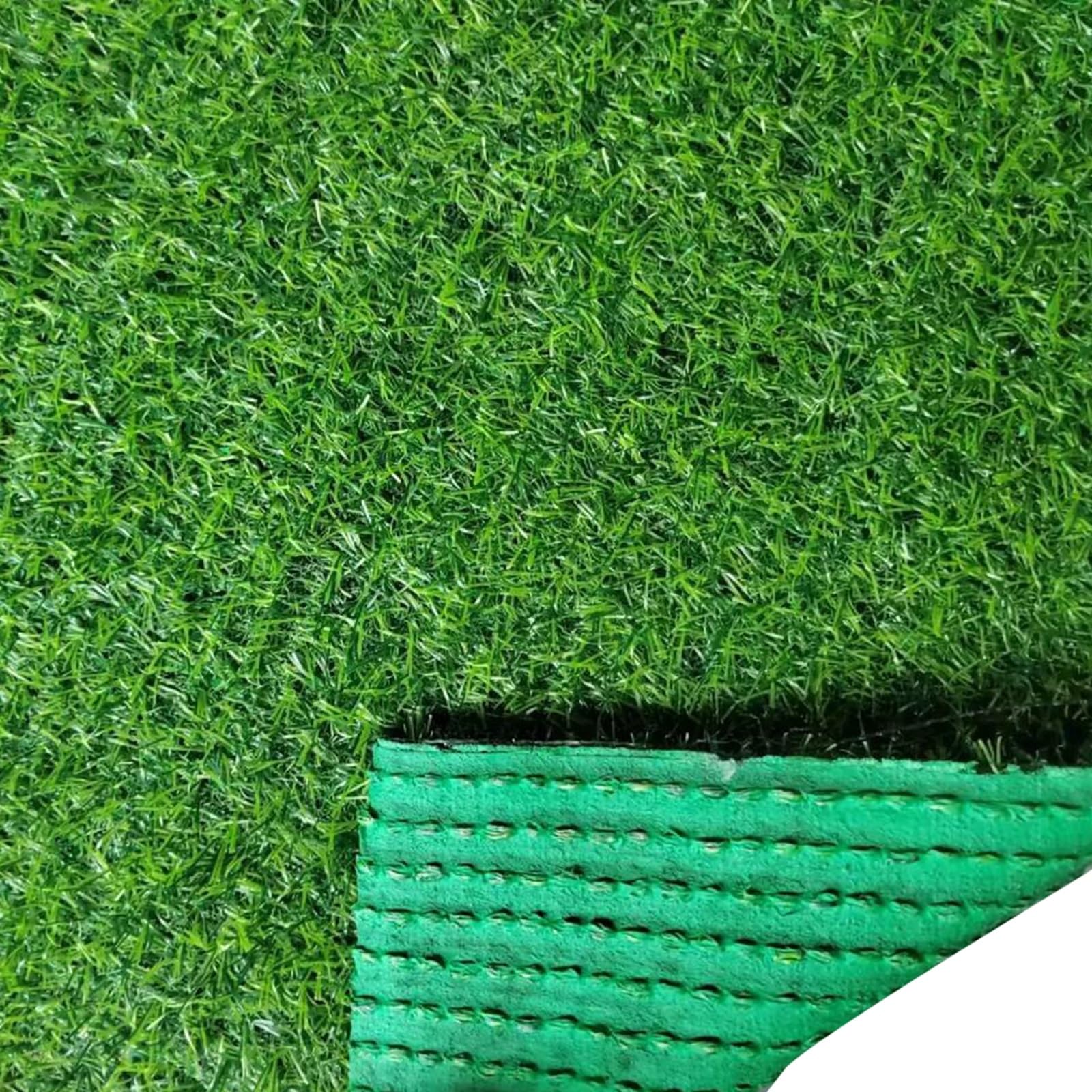 Tappeto in Erba Artificiale Spesso 2 cm, Finto Prato per Balcone, Recinzione Esterna, Tappeto in plastica Verde, Simulazione di Erba (1 * 1 m)