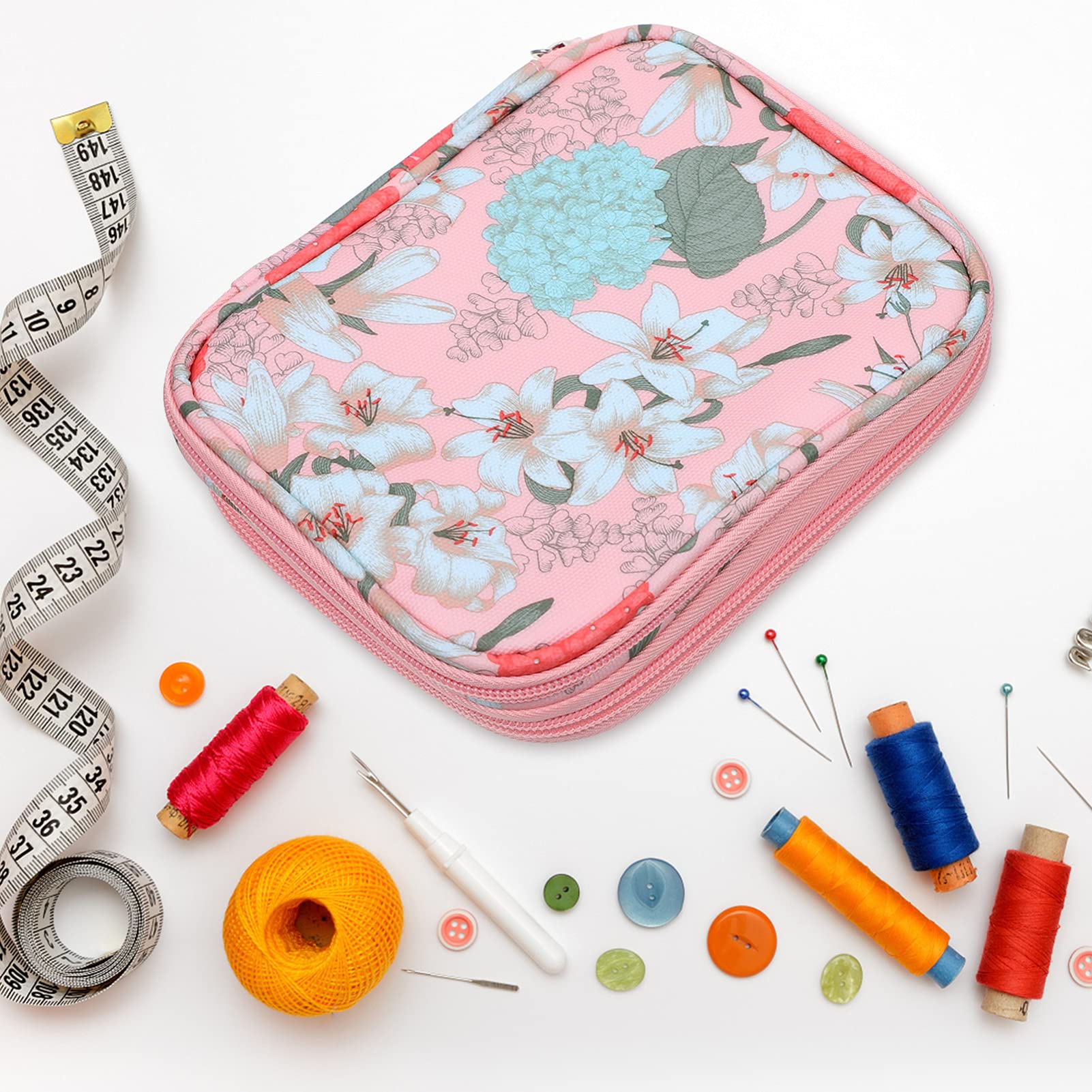 COHEALI 3 Pezzi Borsa Portaoggetti Vuota per Uncinetto Accessori per Maglieria con Tasche per Strumenti da Cucito