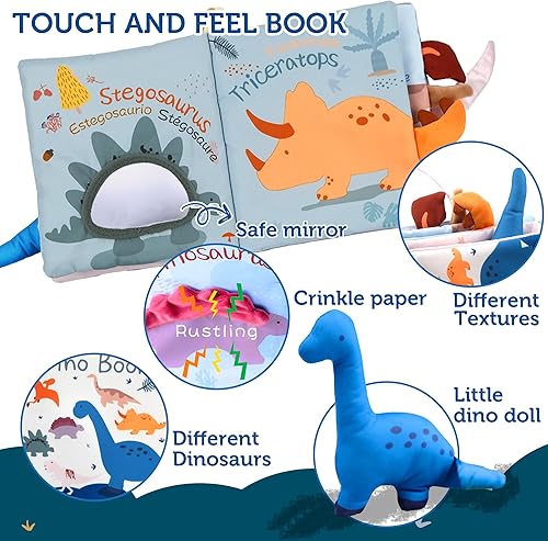 Miniatura 3 de Richgv Libros suaves para bebés de 0 a 3 a 6 a 12 meses libros interactivos de tela 3D para bebés regalos de juguetes para recién nacidos libros de