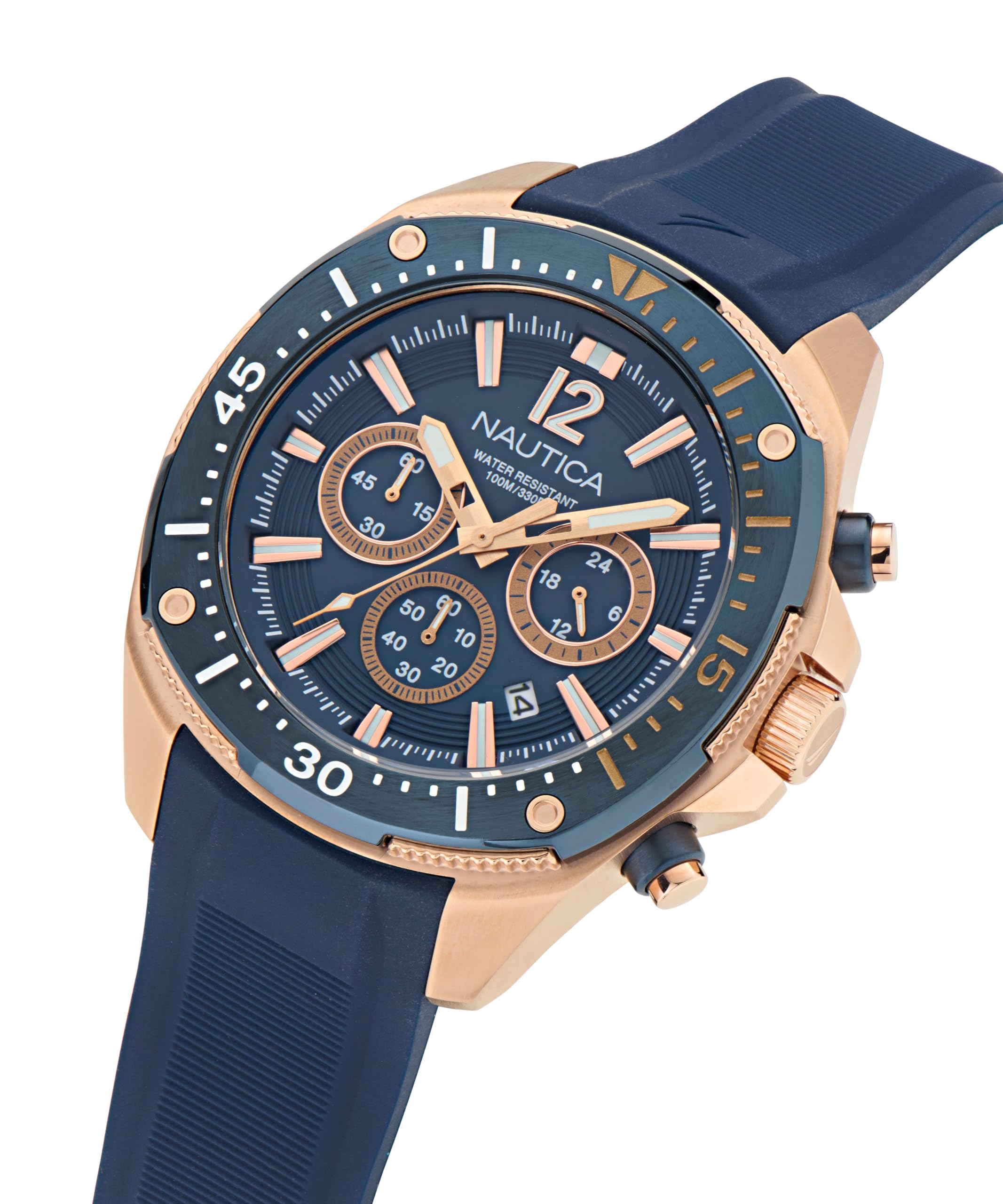 Nautica Reloj Analógico para Hombres de Cuarzo con Correa en Silicona NAPBSS503