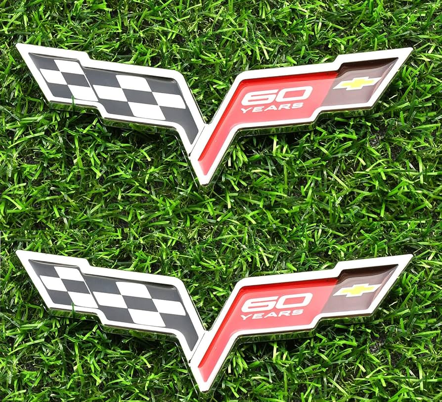 Amazon.com: 2Pc 2005-2013 Corvette 60 Years 60th Anniversary