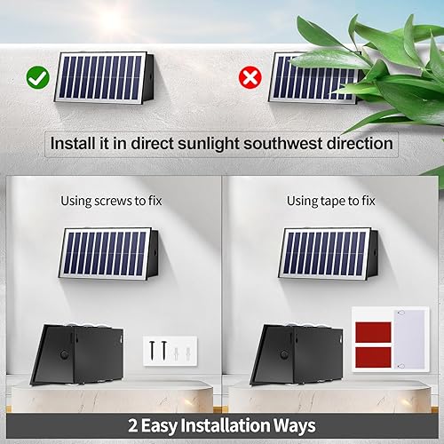 Miniatura 7 de REINHARDT Luces solares para exteriores para cerca, luces solares de pared arriba y abajo, luces solares impermeables para exteriores, para patio,