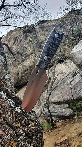 Miniatura 5 de JEO-TEC N10 Bushcraft - Cuchillo de supervivencia  Cuchillo de caza utilitario para acampar al aire libre de espiga completa en funda Kydex