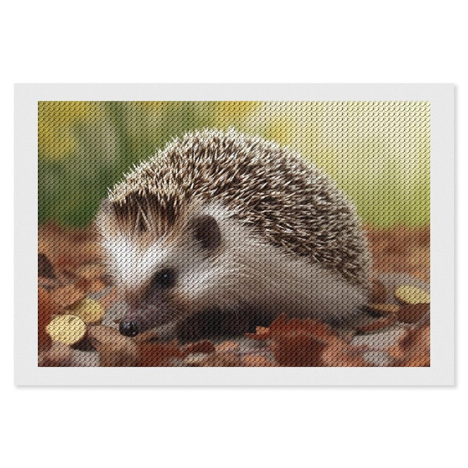 Hedgehog Diamond Art Kits for Adults, DIY 5D Diamonds Painting Kits for Beginner, Round Full Drill Diamond Dots Painting, 8"x12" Diamonds Pictures Gem Art and Crafts Wall Decor