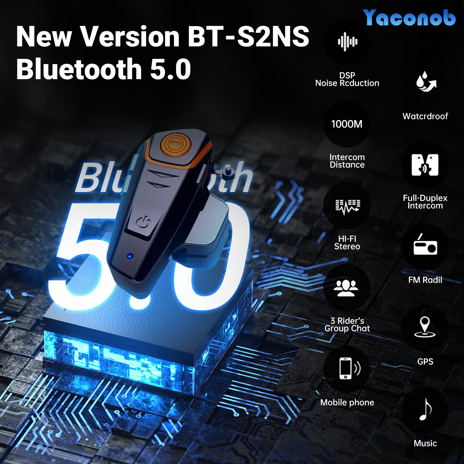 Bluetooth Helmet Headset Bt-S2ns 2Pack Communication System - Dettaglio